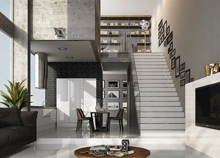 CGI Room Sets Living Room Web Stairs